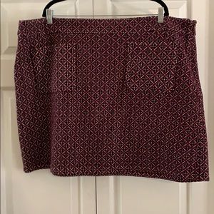 Women’s Loft Plus Red/Blue Skirt, Size 22